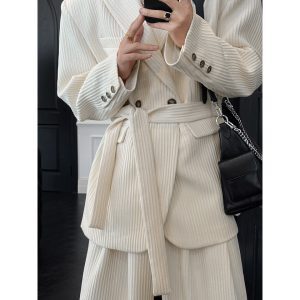 Men's High-End Lace-Up Suit Set, Stylish Autumn/Winter 2024 Fashion with Casual Pants, Trendy and Handsome Look