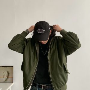 Men's Japanese Winter MA1 Pilot Jacket - Thick Cotton Coat, Vintage Streetwear, Fake Two-Piece Design, American Style