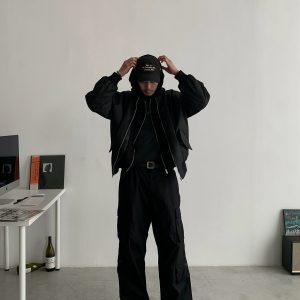 Men's Japanese Winter MA1 Pilot Jacket - Thick Cotton Coat, Vintage Streetwear, Fake Two-Piece Design, American Style