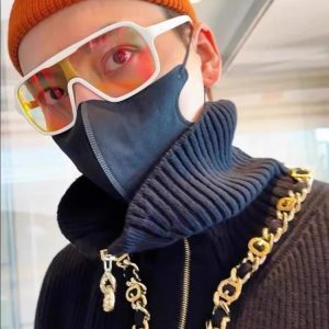 Men's Oversized Cool Sunglasses for Big Faces - Slimming Cycling Windproof Goggles - Trendy 90s Y2K Style Eyewear