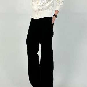 Men's Pure Black Micro-Flare Jeans - Slim Fit, Washed Finish, Versatile Style for Commuting, Casual Wear, Y2K Fashion