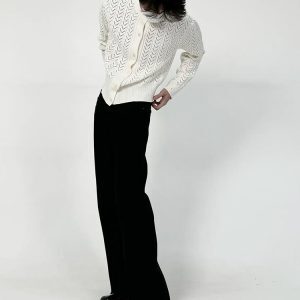 Men's Pure Black Micro-Flare Jeans - Slim Fit, Washed Finish, Versatile Style for Commuting, Casual Wear, Y2K Fashion