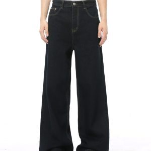 Men's Retro Wide-Leg Jeans in Cow Color - Loose Fit Casual Straight-Leg Pants for Versatile Style, European and American Fashion