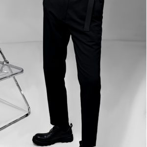 Men's Slim-Fit Cropped Trousers - High-End Business Casual Style for Modern Looks
