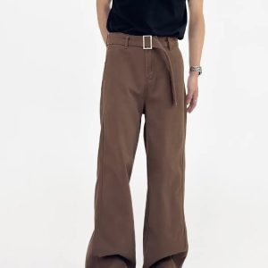 Men’s Summer Vintage Pure Cotton Loose Straight Wide-Leg Jeans - Casual Floor-Length Pants in American Style