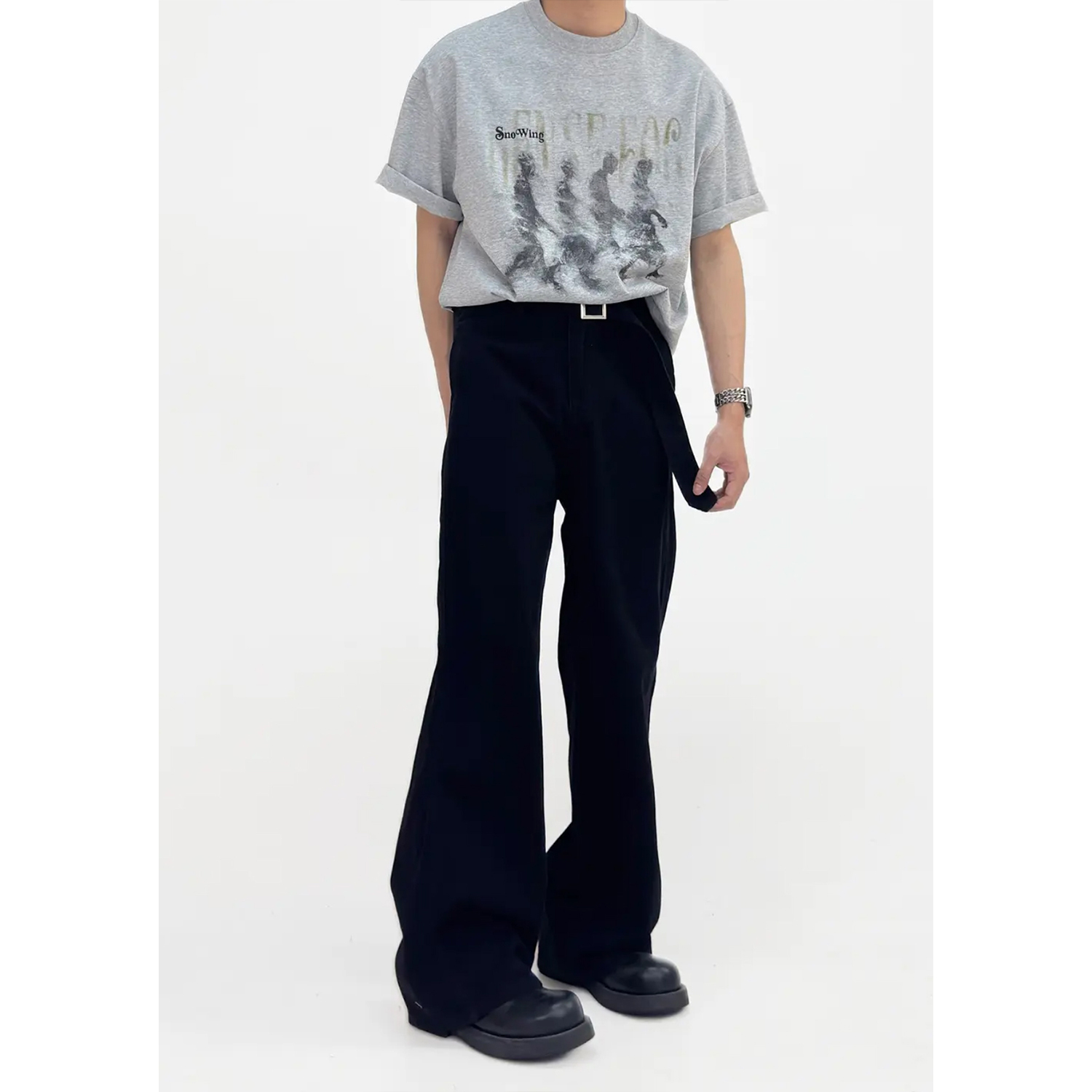 Men’s Summer Vintage Pure Cotton Loose Straight Wide-Leg Jeans - Casual Floor-Length Pants in American Style