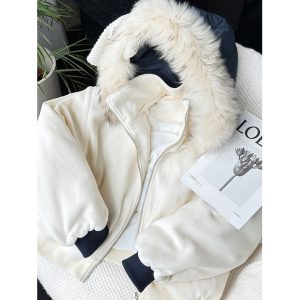 Men's Thickened Cotton Jacket with Fur Collar - Trendy Spliced American Style Warm Hooded Coat for Autumn & Winter