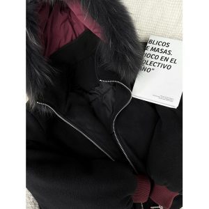 Men's Thickened Cotton Jacket with Fur Collar - Trendy Spliced American Style Warm Hooded Coat for Autumn & Winter