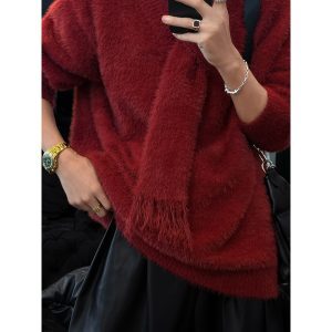 Men's Versatile Knitted Sweater - High-End Scarf Design, Lazy Style, Cleanfit, Perfect for Autumn/Winter 2024
