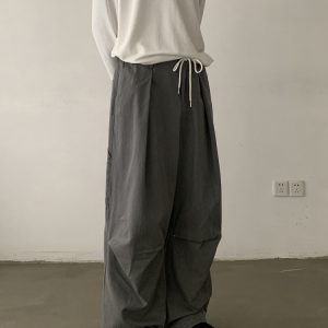 Men's Vintage Minimalist Double Pleat Casual Cargo Pants - Trendy Loose Fit High-End Design