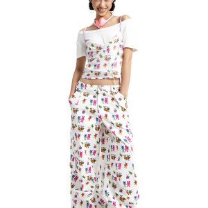 Mesh Printed Camisole with Colorful Design - Trendy 90s Inspired Top for Y2K Fashion Lovers