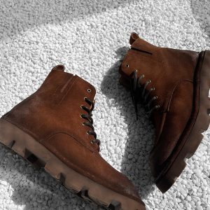 Mid-Top Brown Martin Boots - American Retro Casual Desert Boots for Outdoor Wear