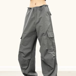 Military Green Heavy-Duty Cargo Pants for Men & Women - Draping Hip-Hop Pleated Slim Straight Style, Urban Fashion Essential