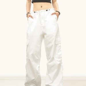 Military Green Heavy-Duty Cargo Pants for Men & Women - Draping Hip-Hop Pleated Slim Straight Style, Urban Fashion Essential