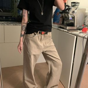 Minimalist Commuter Straight-Leg Casual Pants for Men and Women - Loose Versatile Floor-Length Trousers, 2025 Spring American Style