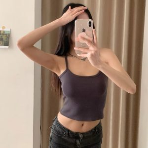 Minimalist Kpop Jazz Street Dance Tank Top for Women - Sexy Slim Fit Summer Outerwear