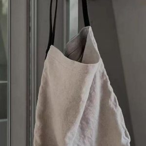 Minimalist Linen Canvas Tote Bag - Versatile Large Capacity Shoulder Crossbody Bag for Everyday Style