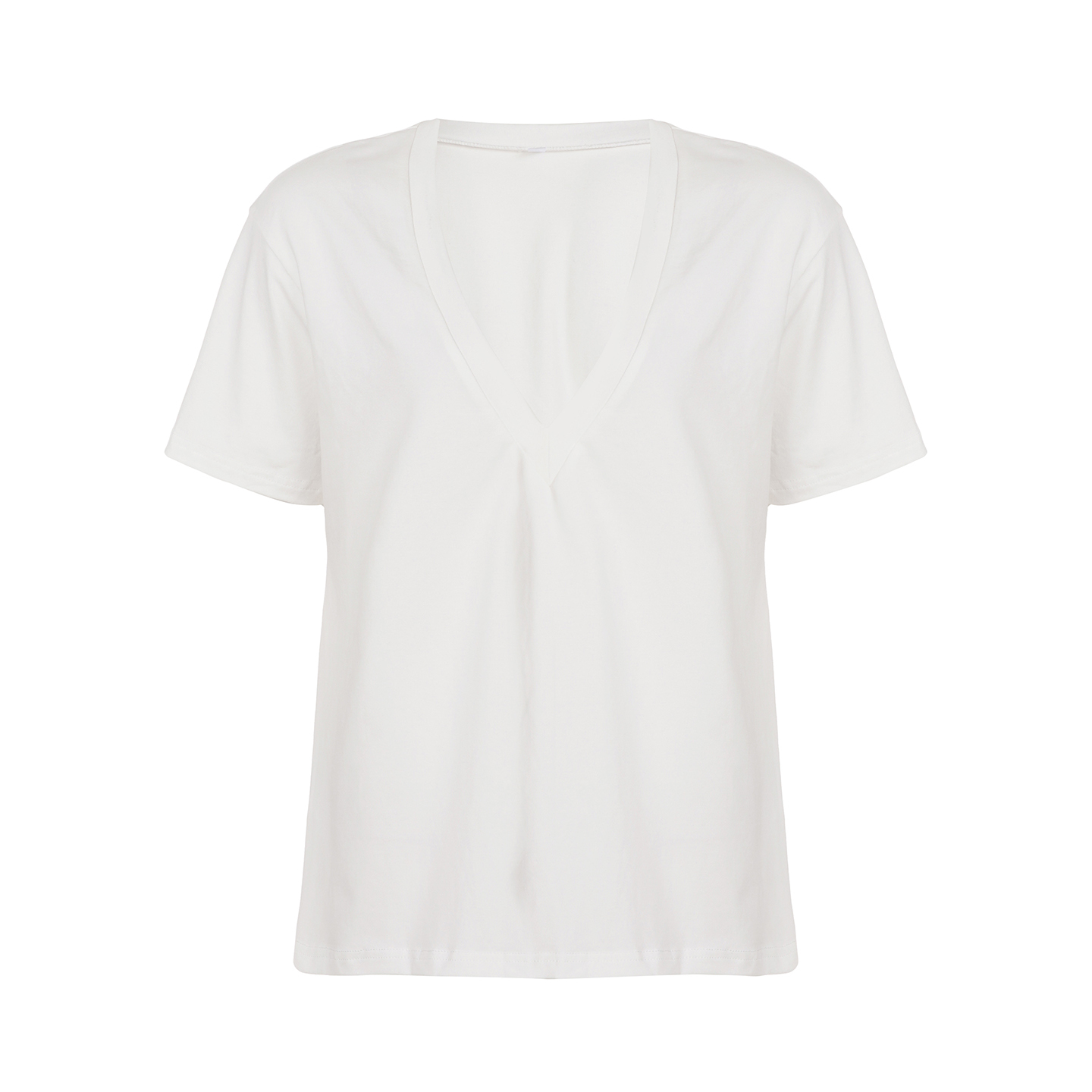 Minimalist Loose V-Neck T-Shirt - Versatile Street Style Layering Top for Trendy Girls - Casual Fashion Essential