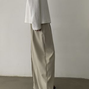 Minimalist Vintage Draped Frayed Casual Straight Pants for Men and Women - High-End Old Money Style, Timeless Fashion Essential