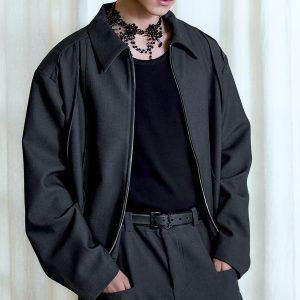 Multi-Piece Deconstructed Armor Style Needle Grass Jacket - Trendy Fashion Outerwear, Y2K Inspired Design