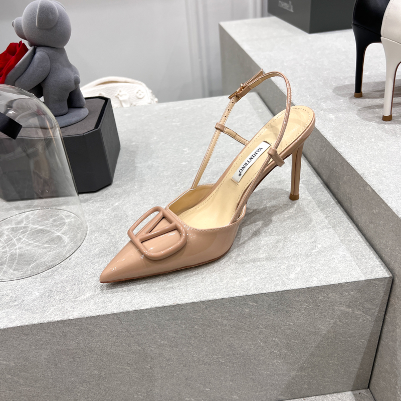 Nude Patent Leather Stiletto High Heels with Single Strap - Elegant Fashion Shoes for Chic Style and Night Out