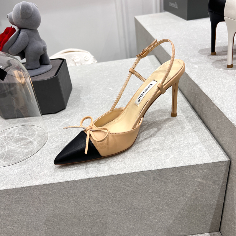 Nude Pointed Toe Bow High-Heeled Sandals with One-Strap Design - Hollow Thin Band Women’s Footwear, Perfect for Y2K Style
