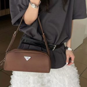 Nylon Fabric Minimalist Baguette Bag - Versatile Commuter Shoulder Bag for Women, Influencer Style, 2025 Fashion Trend
