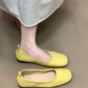 Ocean-Inspired Slip-On Flat Shoes for Women - Versatile Evening Doudou Style, Shallow Mouth Design, Perfect for Grandma and Casual Wear