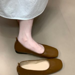 Ocean-Inspired Slip-On Flat Shoes for Women - Versatile Evening Doudou Style, Shallow Mouth Design, Perfect for Grandma and Casual Wear