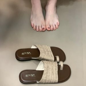 Ocean One Women's Minimalist Open-Toe Beach Flip-Flops Summer Fashion Slide Sandals - High-End Flat Shoes