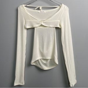 Off-Shoulder Halter Top Women's Long Sleeve Cover-Up - Korean Summer Soft Skin-Friendly Figure-Enhancing Style
