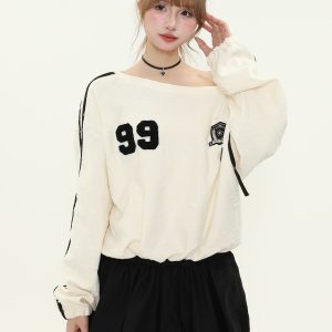 Off-Shoulder Waist-Cinching Dress for Women - Spicy Girl Style, Casual Sweatshirt Dress for Spring and Autumn, Short Skirt Fashion