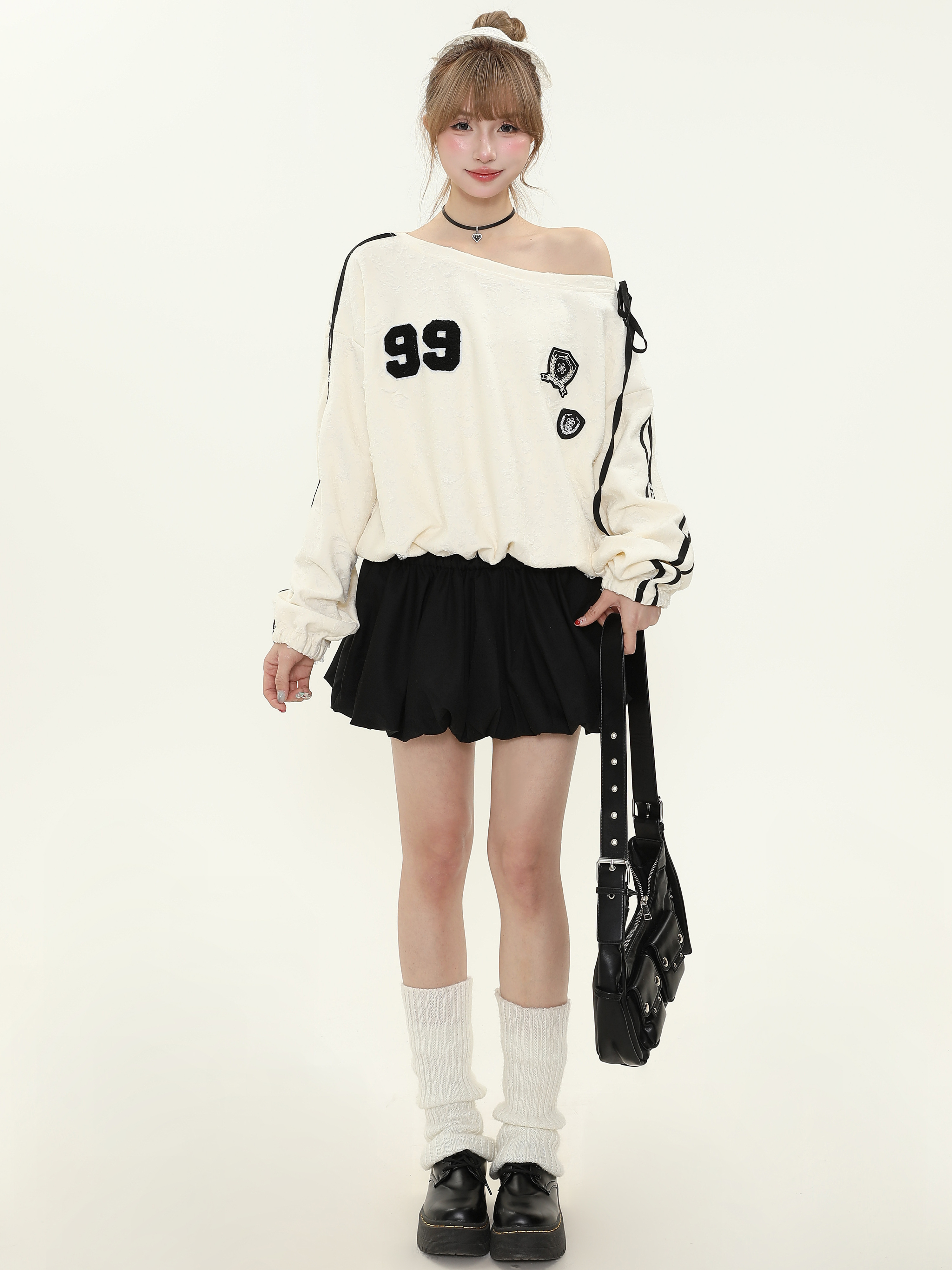 Off-Shoulder Waist-Cinching Dress for Women - Spicy Girl Style, Casual Sweatshirt Dress for Spring and Autumn, Short Skirt Fashion