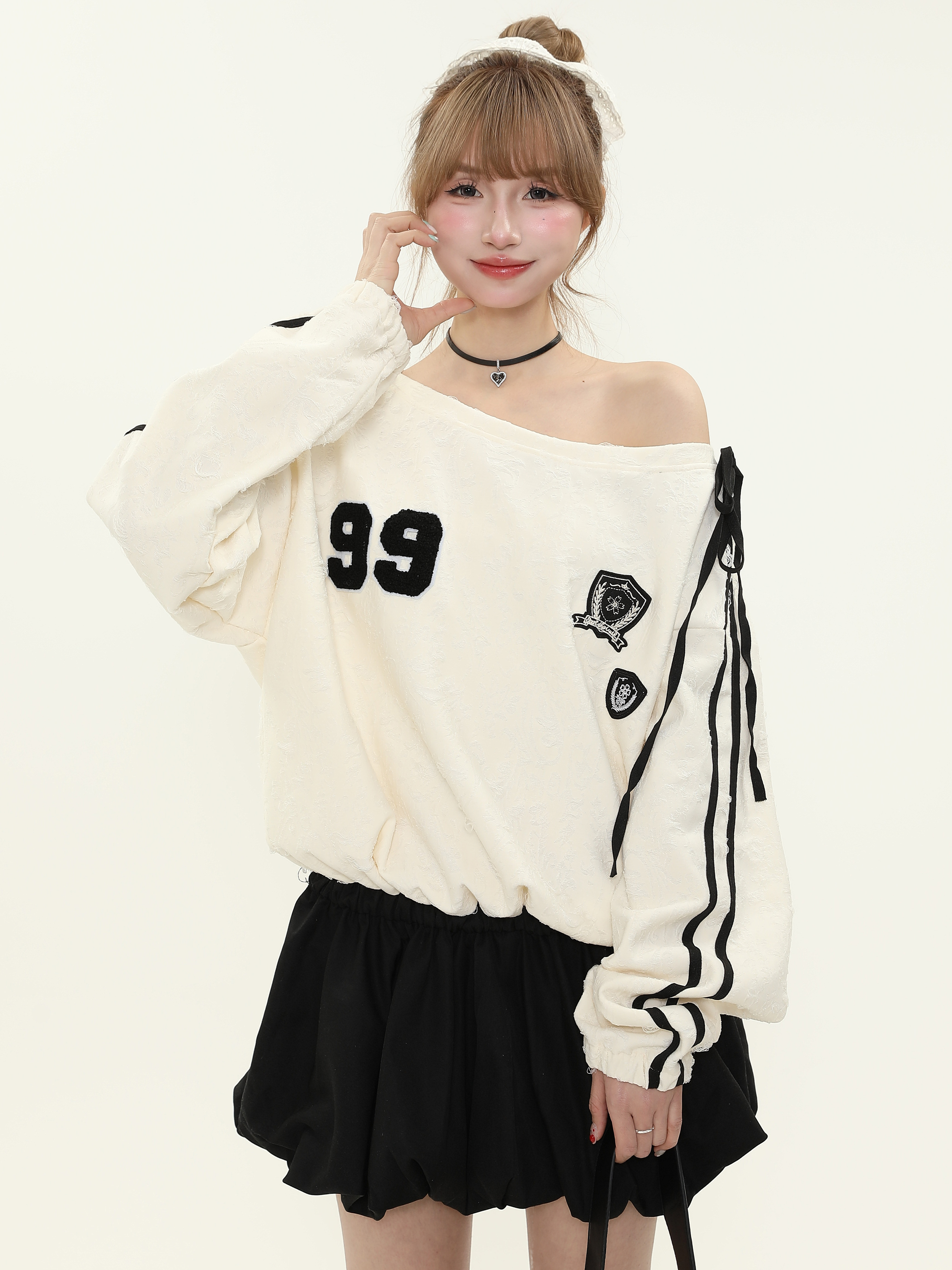 Off-Shoulder Waist-Cinching Dress for Women - Spicy Girl Style, Casual Sweatshirt Dress for Spring and Autumn, Short Skirt Fashion