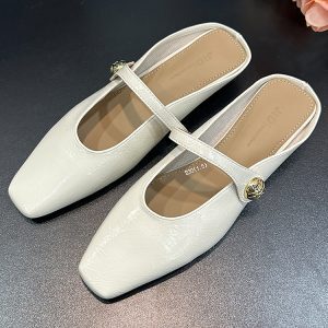 Open-Toe Half Slippers for Women - French Style Cool Slip-On Flat Shoes for Spring/Summer 2025 Fashion
