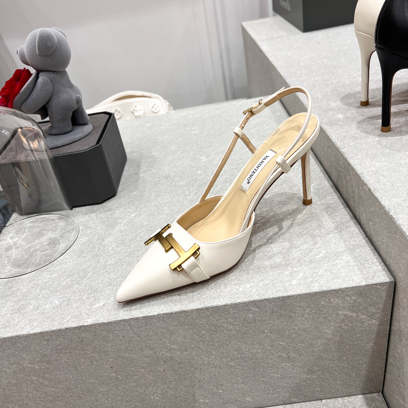 Open-Toe One-Strap High-Heeled Sandals with Metal Buckle for Women - Versatile Summer Commuting Style