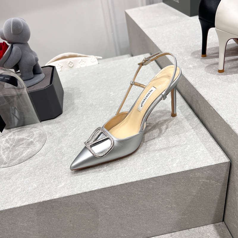 Open-Toe Silver High-Heeled Sandals with Rhinestones and One-Strap Buckle for Women – Chic Evening Footwear