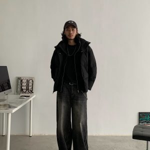 Oversized Floor-Length Jeans for Men and Women - Washed Design, Micro Flared Fit, American Streetwear, 90s Inspired Fashion