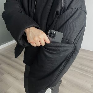 Oversized Thick Cotton Bomber Jacket - 3M Snow-Like Fabric, 450g - Winter Essential Outerwear for Y2K and Street Style