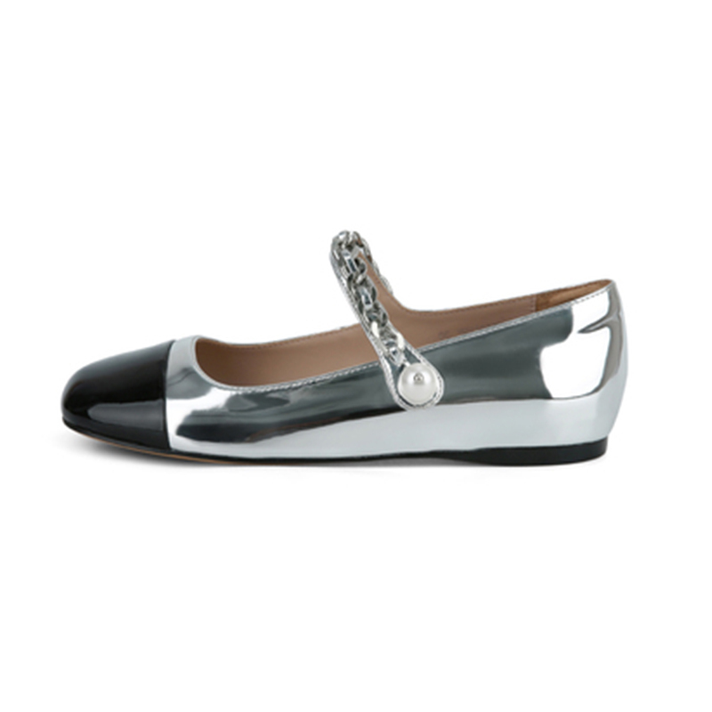 Pearl Mary Jane Flats for Women - French Vintage Inspired Shallow Mouth Shoes, Summer 2025 Style