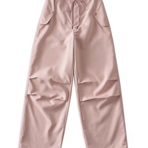 Pink Jazz Dance Overalls for Women - Loose Straight Wide-Leg Hip-Hop Casual Long Pants, Y2K Style