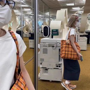 Plaid Canvas Shoulder Bag for Women - Large Capacity Casual Fashion Tote for College Students - 2023 Autumn Summer Style