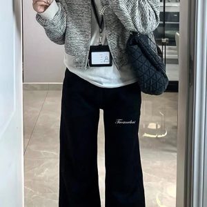 Plus Size Black Flared Jeans for Women - Loose Stretchy Bell-Bottom Pants for Pear-Shaped Figures, Slimming Wide-Leg Design