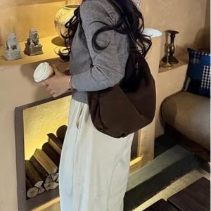 Plush Dumpling Bag for Autumn & Winter - Korean Niche Design, Matte Suede Retro Shoulder Crossbody Underarm Bag Trend