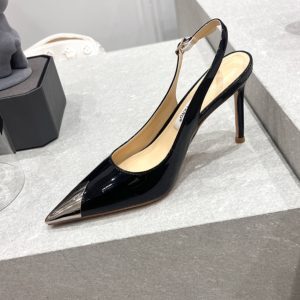 Pointed Toe Backless High-Heeled Sandals with Thin Heel and One Strap - Stylish Hong Kong Design for Effortless Elegance