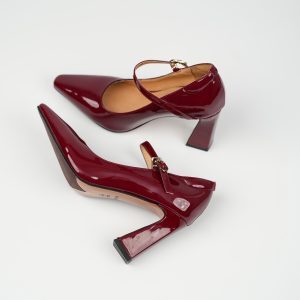 Pointed Toe Nude High Heels for Women - Versatile Buckle Mary Jane Shoes in Genuine Leather - Slim Fit Style