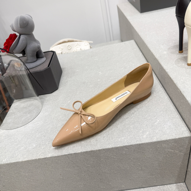 Pointed Toe Nude Patent Leather Bow Flat Party Shoes - Spring 2025 Style, Sweet Design, Perfect for 90s and Y2K Fashion Lovers