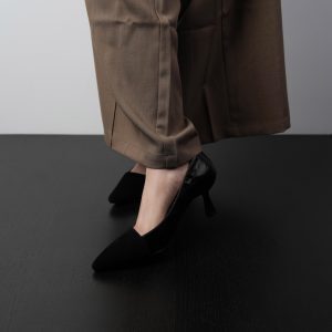 Pointed Toe Spliced High Heels for Women, Thin Mid-Heel Minimalist Commuting Flats, Chanel-Inspired Office Shoes
