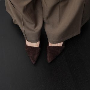 Pointed Toe Spliced High Heels for Women, Thin Mid-Heel Minimalist Commuting Flats, Chanel-Inspired Office Shoes