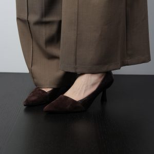 Pointed Toe Spliced High Heels for Women, Thin Mid-Heel Minimalist Commuting Flats, Chanel-Inspired Office Shoes